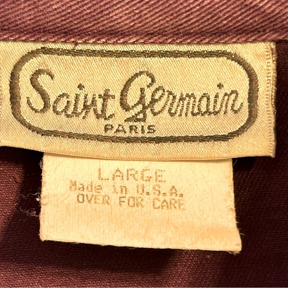 SAINT GERMAIN Paris Vintage Purple Denim Rhinestone Jacket Women's Size L - Picture 9 of 10